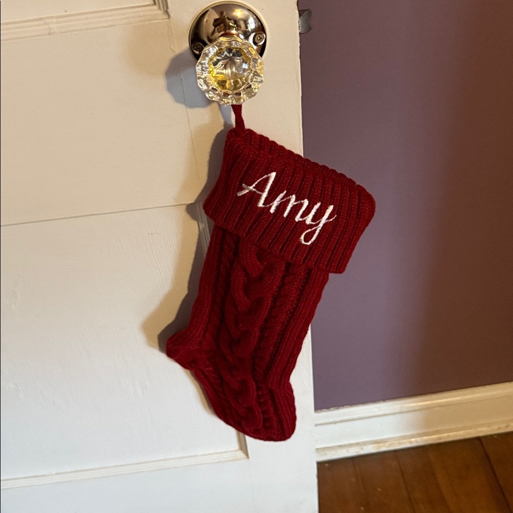 Red Knit Christmas Stocking